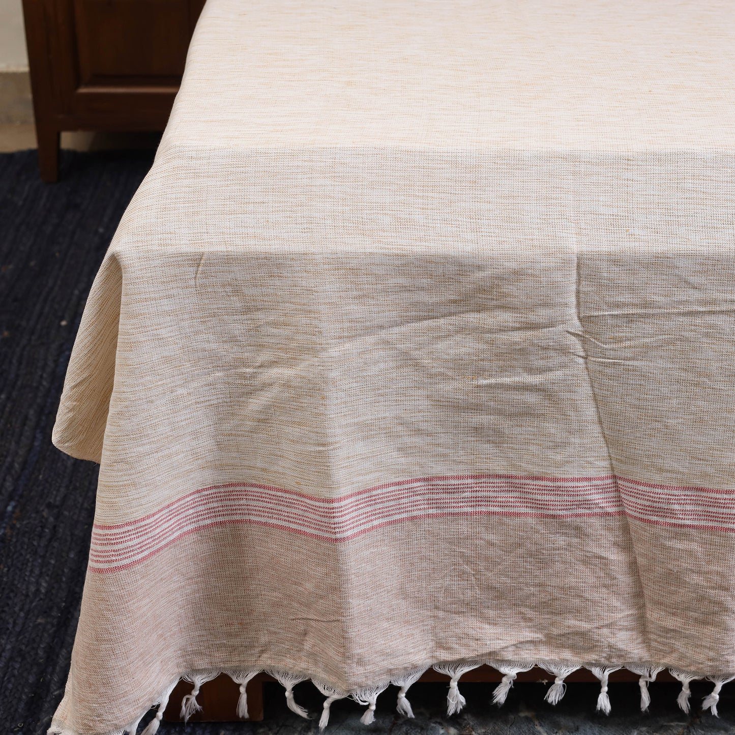 Brown - double handloom cotton bed sheet (108 x 90 in) 03