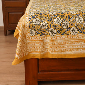 Bagru Hand Block Print Natural Dyed Cotton Single Bedsheet (90 x 60 in) 03