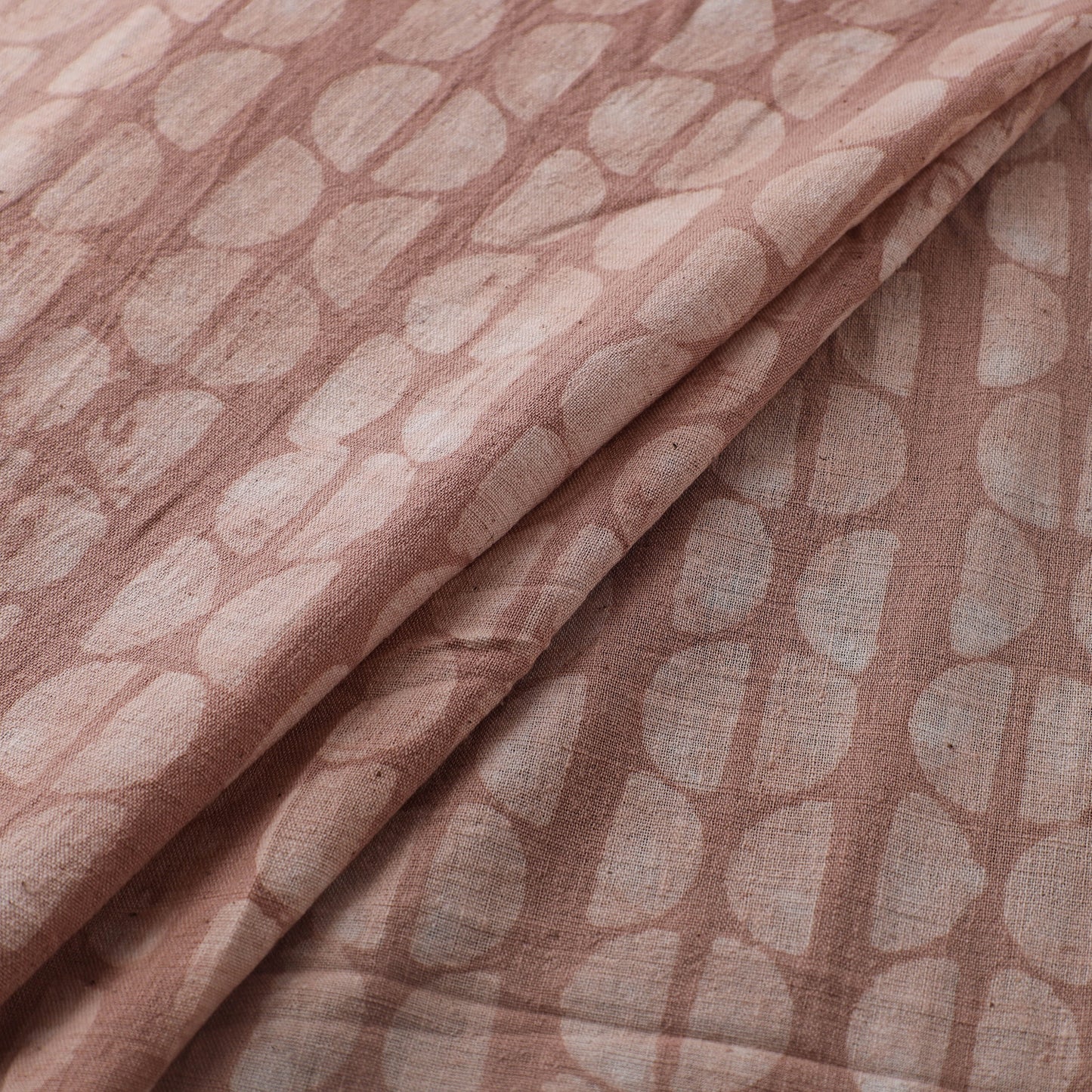 Brown - Authentic Kutch Hand Block Batik Print Pure Handwoven Natural Dyed Kala Cotton Fabric 13