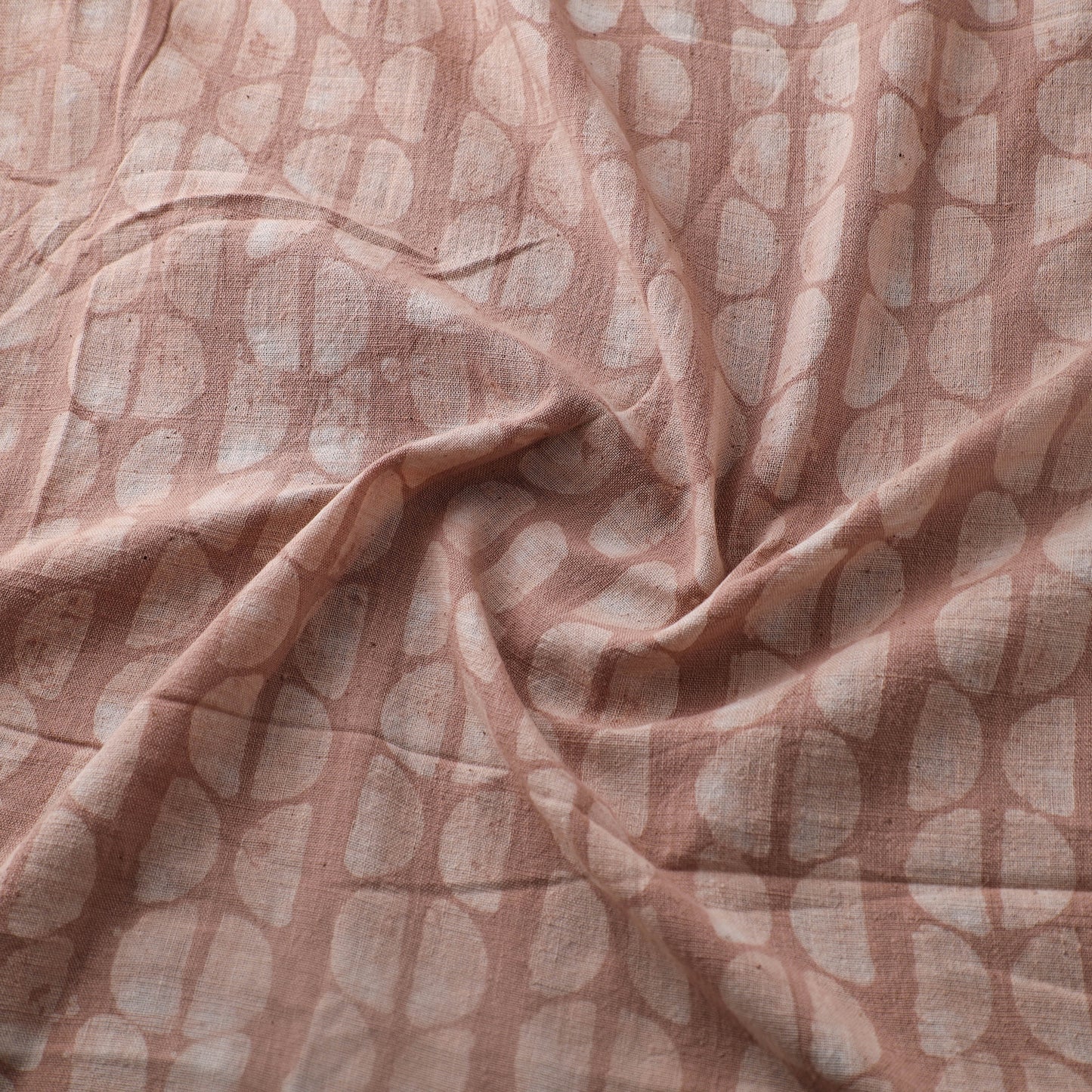 Brown - Authentic Kutch Hand Block Batik Print Pure Handwoven Natural Dyed Kala Cotton Fabric 13