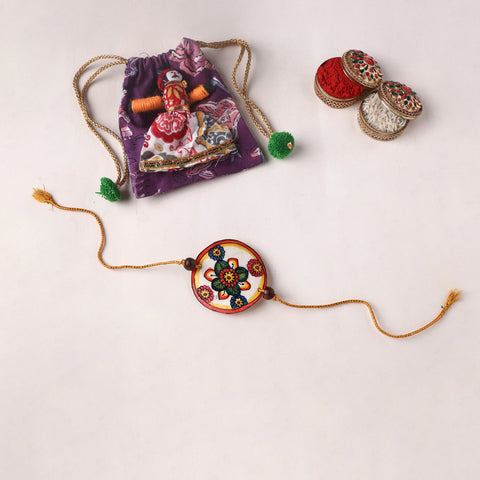 Handpainted Tholu Bommalata Leather Rakhi (Assorted) 13
