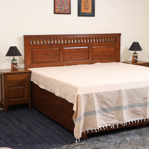 Orange - double handloom cotton bed sheet (108 x 90 in) 04