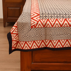 Bagru Hand Block Print Natural Dyed Cotton Single Bedsheet (90 x 60 in) 02