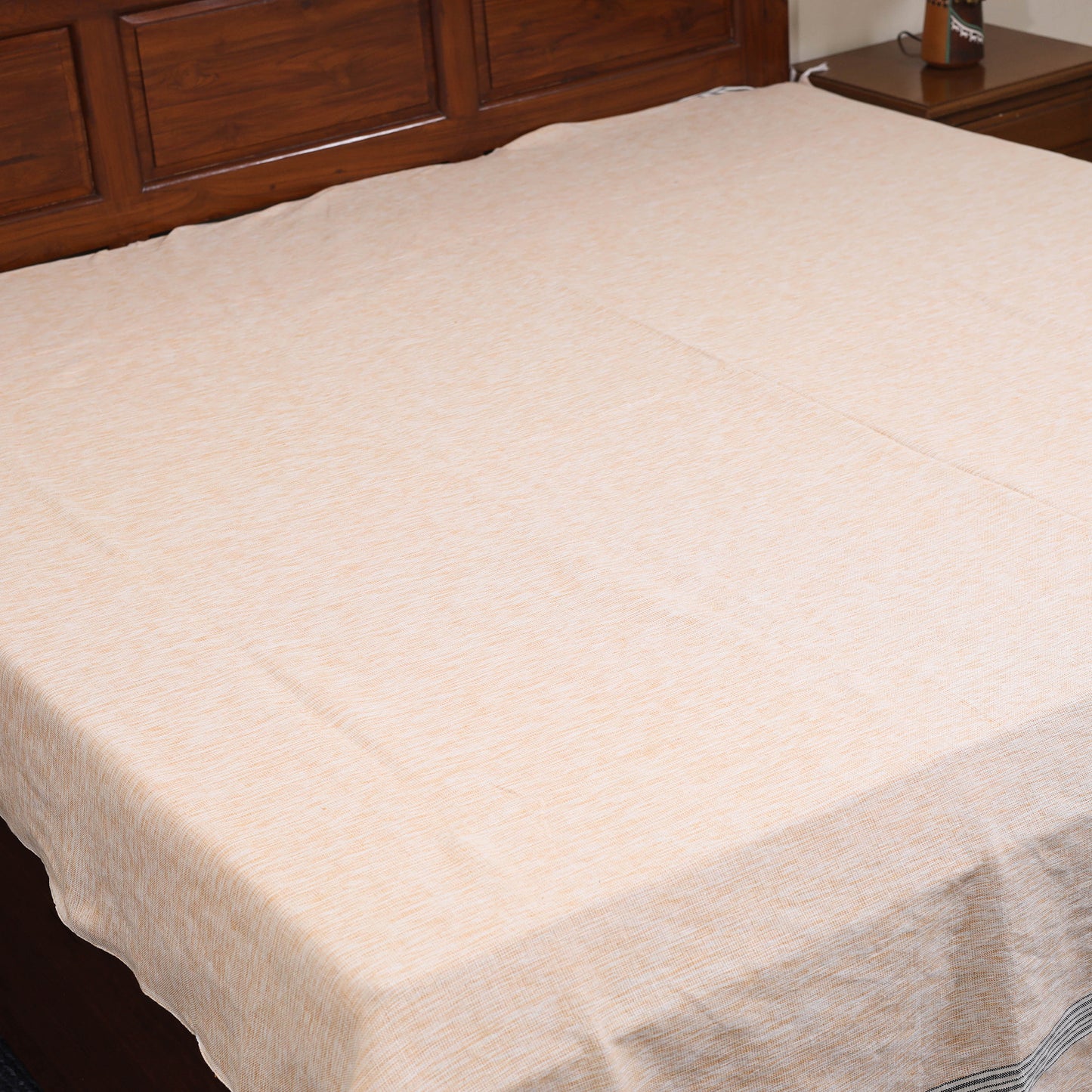 Orange - double handloom cotton bed sheet (108 x 90 in) 04