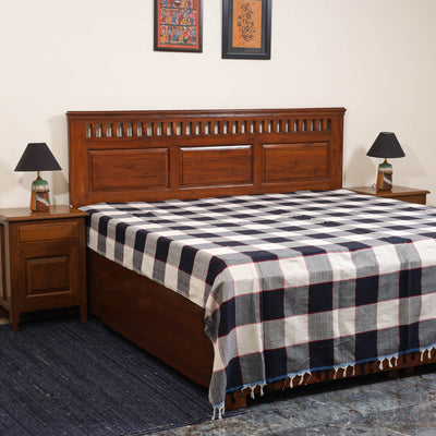 Black - double handloom cotton bed sheet (108 x 90 in) 05