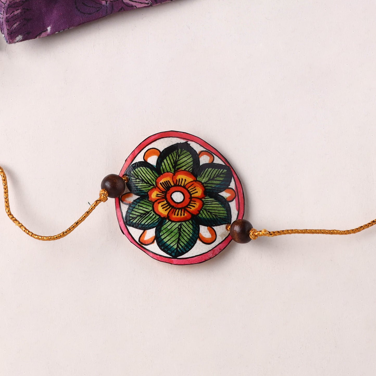 Handpainted Tholu Bommalata Leather Rakhi (Assorted) 15
