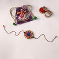 Flower - Handpainted Tholu Bommalata Leather Rakhi (Assorted) 16