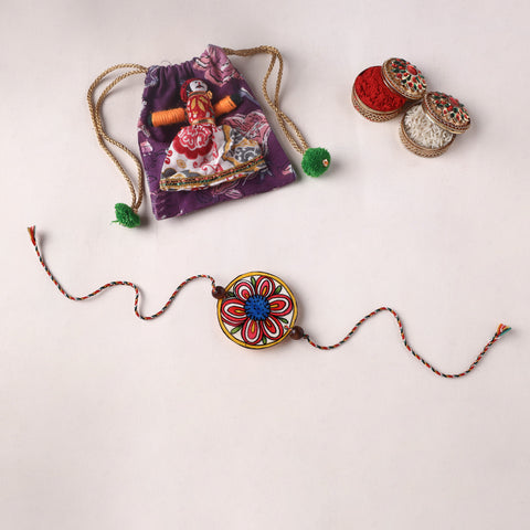 Handpainted Tholu Bommalata Leather Rakhi (Assorted) 16