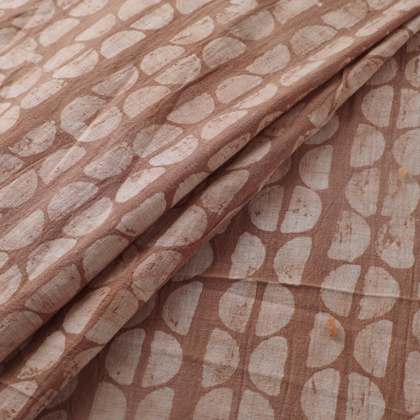 Brown - Authentic Kutch Hand Block Batik Print Pure Handwoven Natural Dyed Kala Cotton Fabric 15