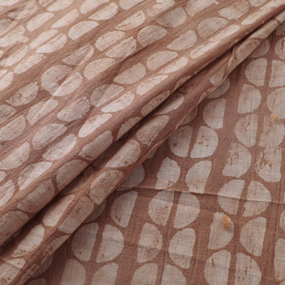 Brown - Authentic Kutch Hand Block Batik Print Pure Handwoven Natural Dyed Kala Cotton Fabric 15