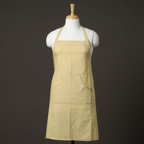 Yellow Jacquard Weaving Cotton Apron with Pocket 