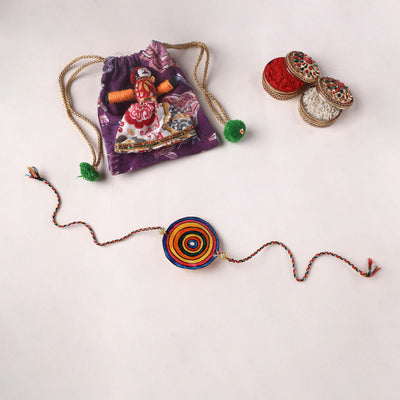 Handpainted Tholu Bommalata Leather Rakhi (Assorted) 17