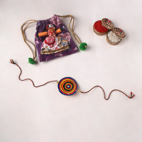Handpainted Tholu Bommalata Leather Rakhi (Assorted) 17