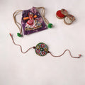 Flower - Handpainted Tholu Bommalata Leather Rakhi (Assorted) 18
