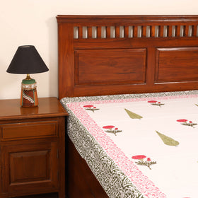 Sanganeri Hand Block Print Cotton Single Bedsheet (90 x 60 in) 01