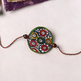 Flower - Handpainted Tholu Bommalata Leather Rakhi (Assorted) 18