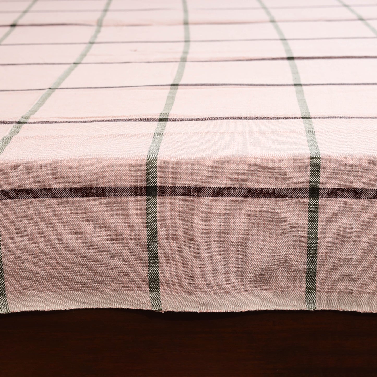 Pink - double handloom cotton bed sheet (108 x 90 in) 06
