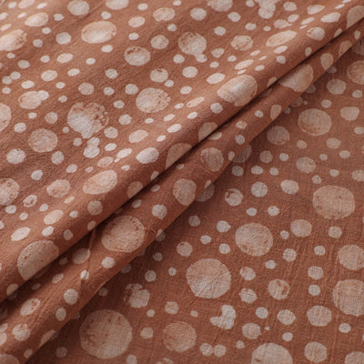 Brown - Authentic Kutch Hand Block Batik Print Pure Handwoven Natural Dyed Kala Cotton Fabric 17