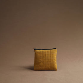 Yellow Handmade Cotton Multipurpose Utility Pouches (set of 3)