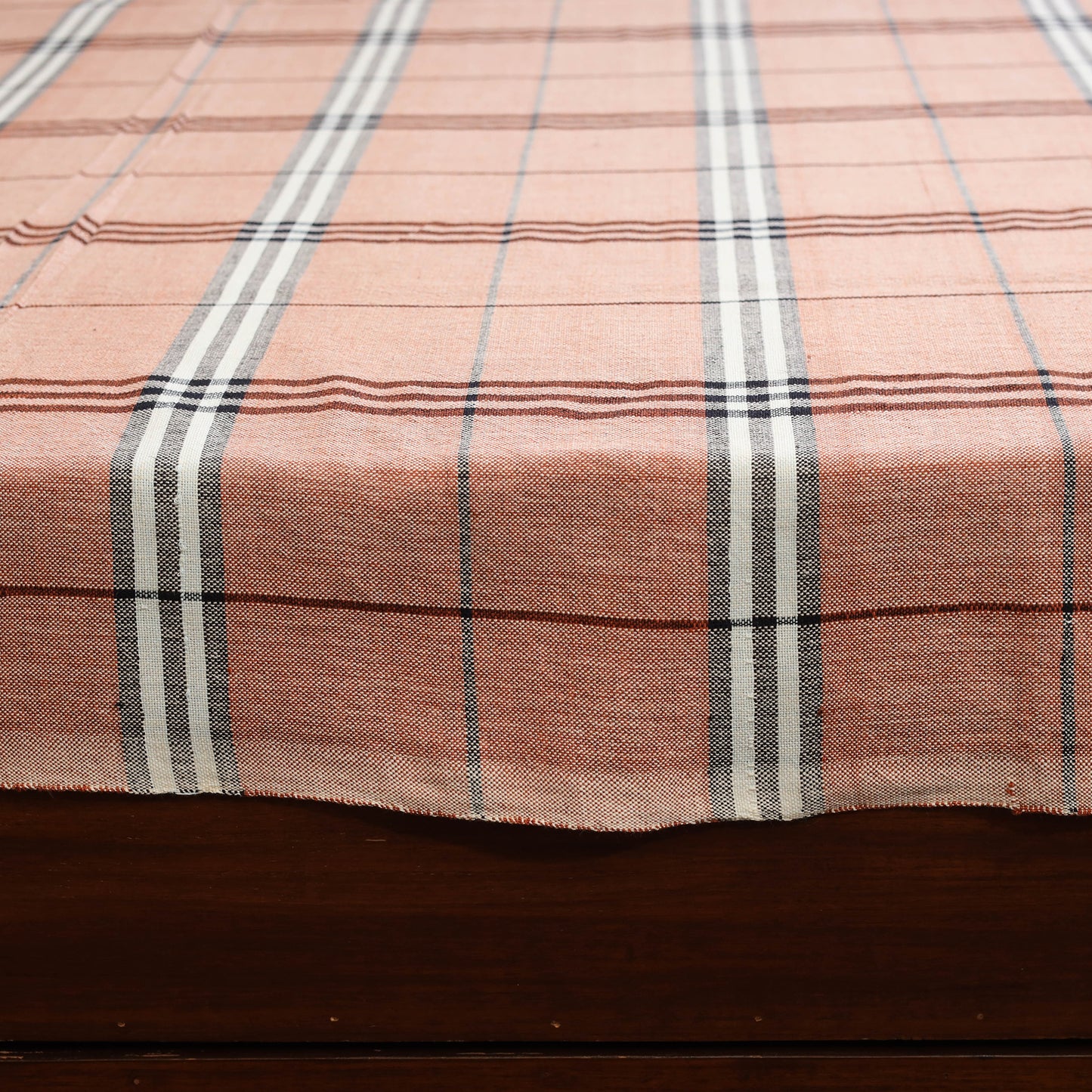 Brown - double handloom cotton bed sheet (108 x 90 in) 07