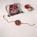 Peacocks - Handpainted Tholu Bommalata Leather Rakhi (Assorted) 23