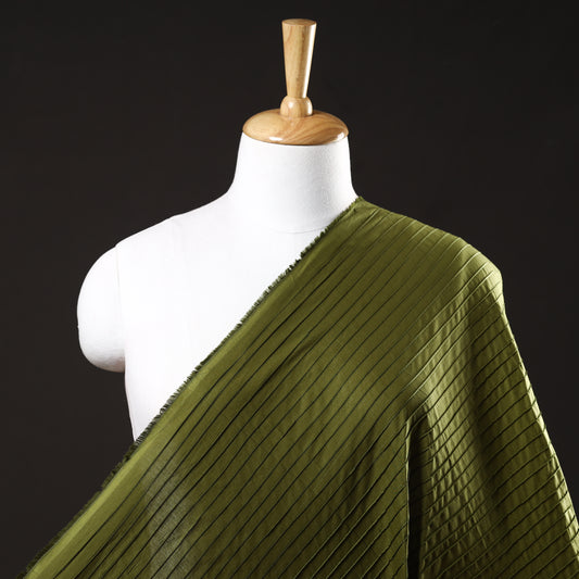 Green - Pintuck Plain Pure Cotton Fabric