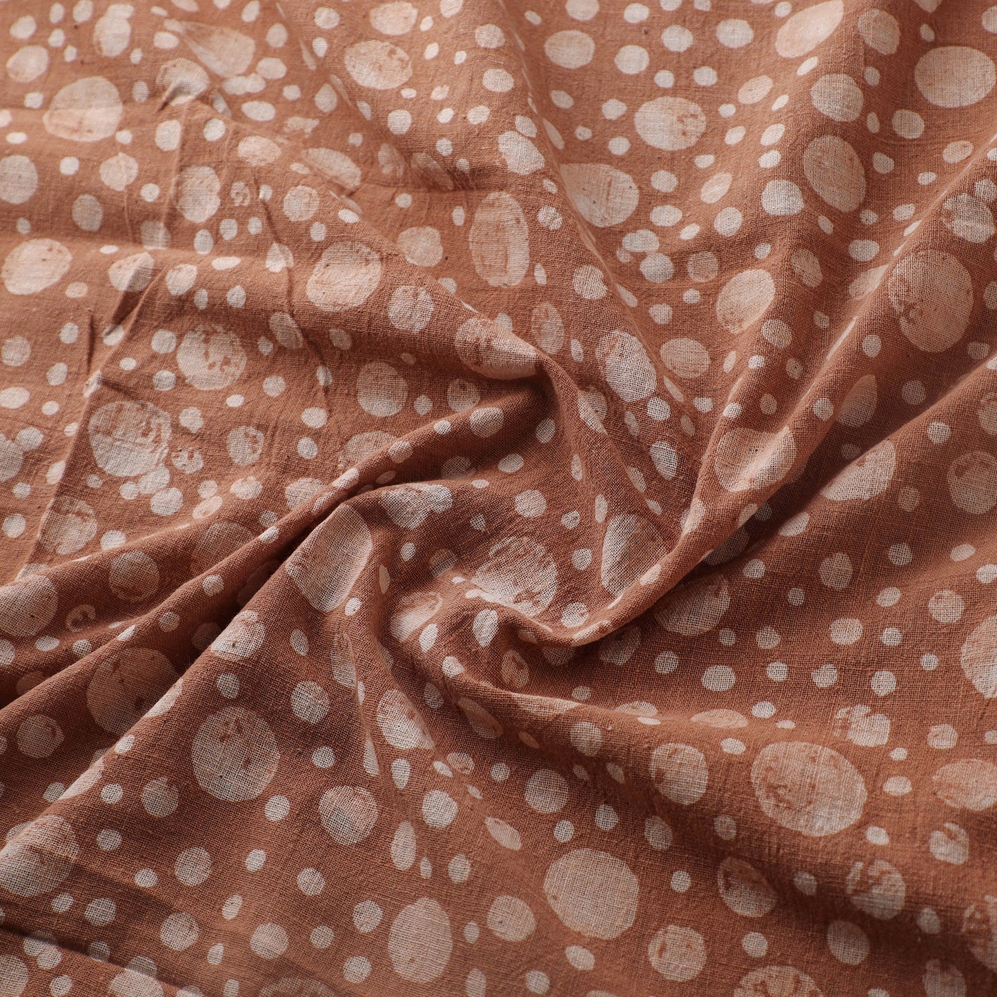 Brown - Authentic Kutch Hand Block Batik Print Pure Handwoven Natural Dyed Kala Cotton Fabric 17