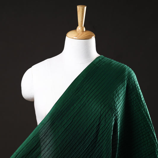 Green - Pintuck Plain Pure Cotton Fabric