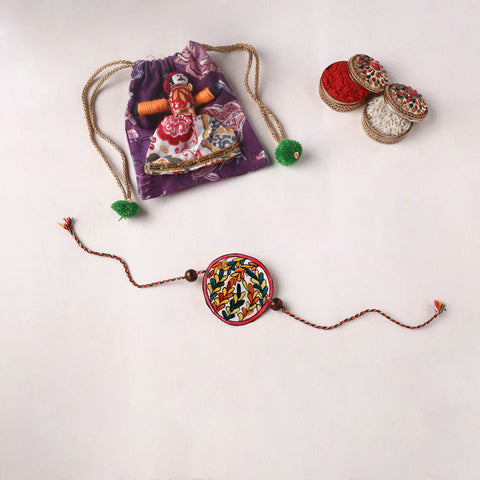 Handpainted Tholu Bommalata Leather Rakhi (Assorted) 26