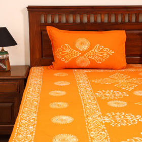 Hand Block Batik Print Cotton Double Bedsheet Set (108 x 90 in) 02