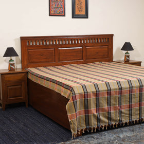 Brown - double handloom cotton bed sheet (108 x 90 in) 10
