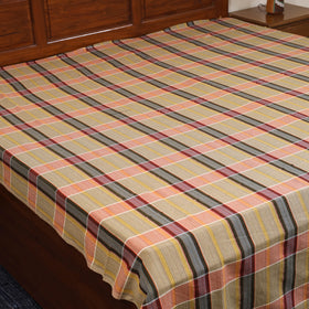 Brown - double handloom cotton bed sheet (108 x 90 in) 10