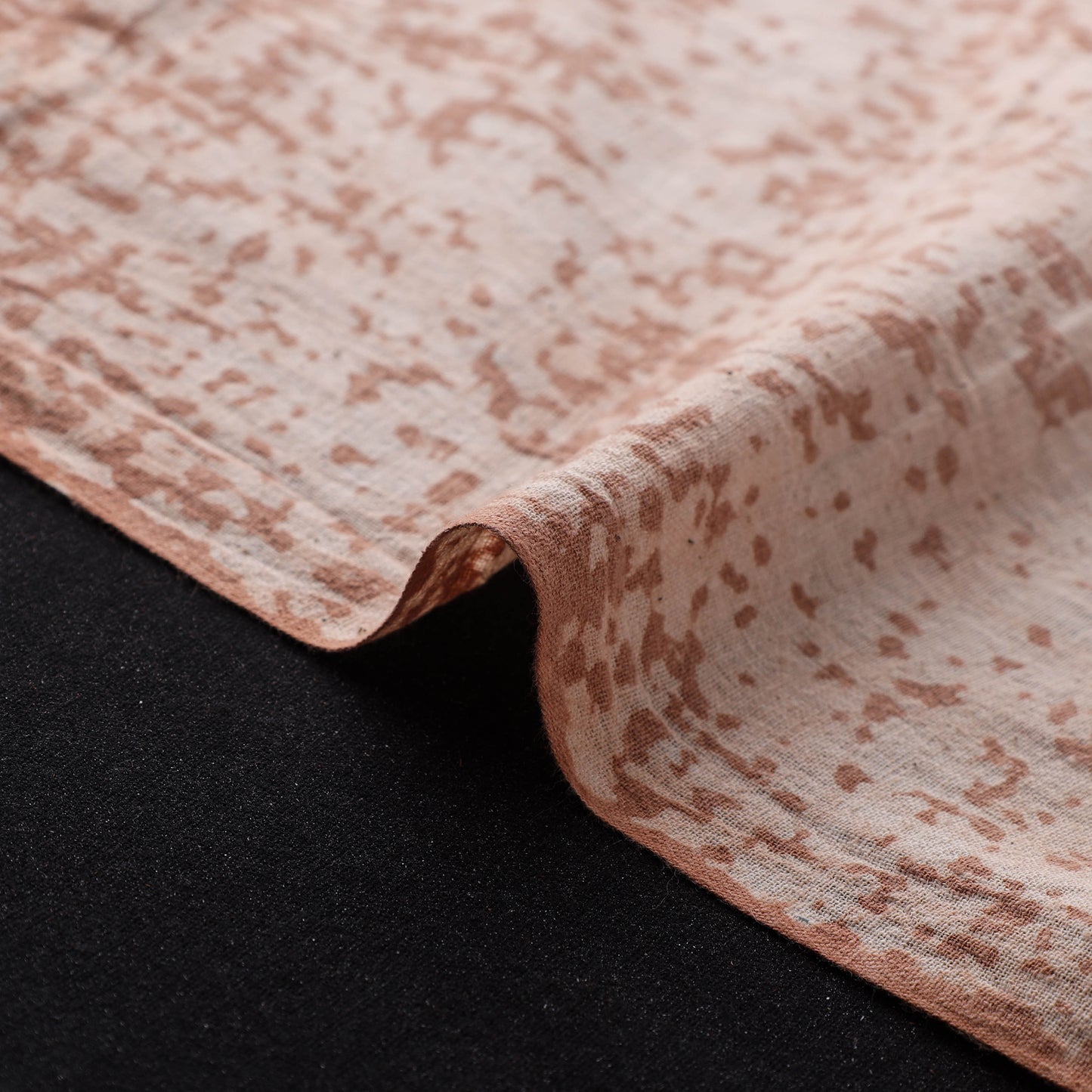 Brown - Authentic Kutch Hand Block Batik Print Pure Handwoven Natural Dyed Kala Cotton Fabric 20