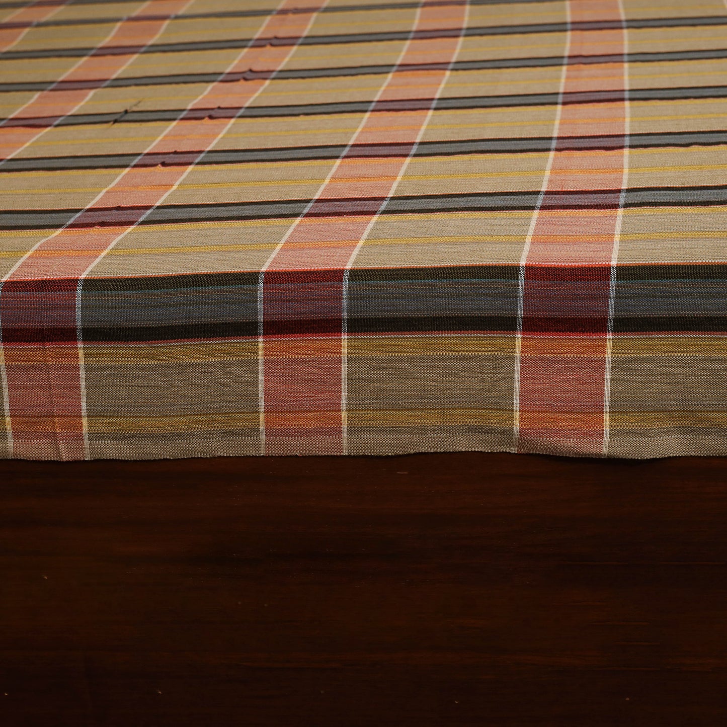 Brown - double handloom cotton bed sheet (108 x 90 in) 10