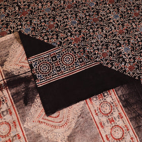 Ajrakh Hand Block Print Natural Dyed Cotton Single Bed Sheet (90 x 60 in) 01