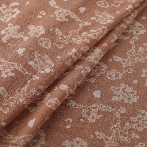 Brown - Authentic Kutch Hand Block Batik Print Pure Handwoven Natural Dyed Kala Cotton Fabric 21