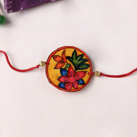 Flower - Handpainted Tholu Bommalata Leather Rakhi (Assorted) 28