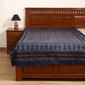 Ajrakh Hand Block Print Natural Dyed Cotton Single Bed Sheet (90 x 60 in) 02