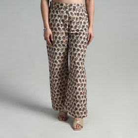 Buy Block Printed Cotton Pedana Kalamkari Palazzo