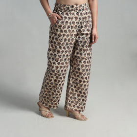 Buy Block Printed Cotton Pedana Kalamkari Palazzo