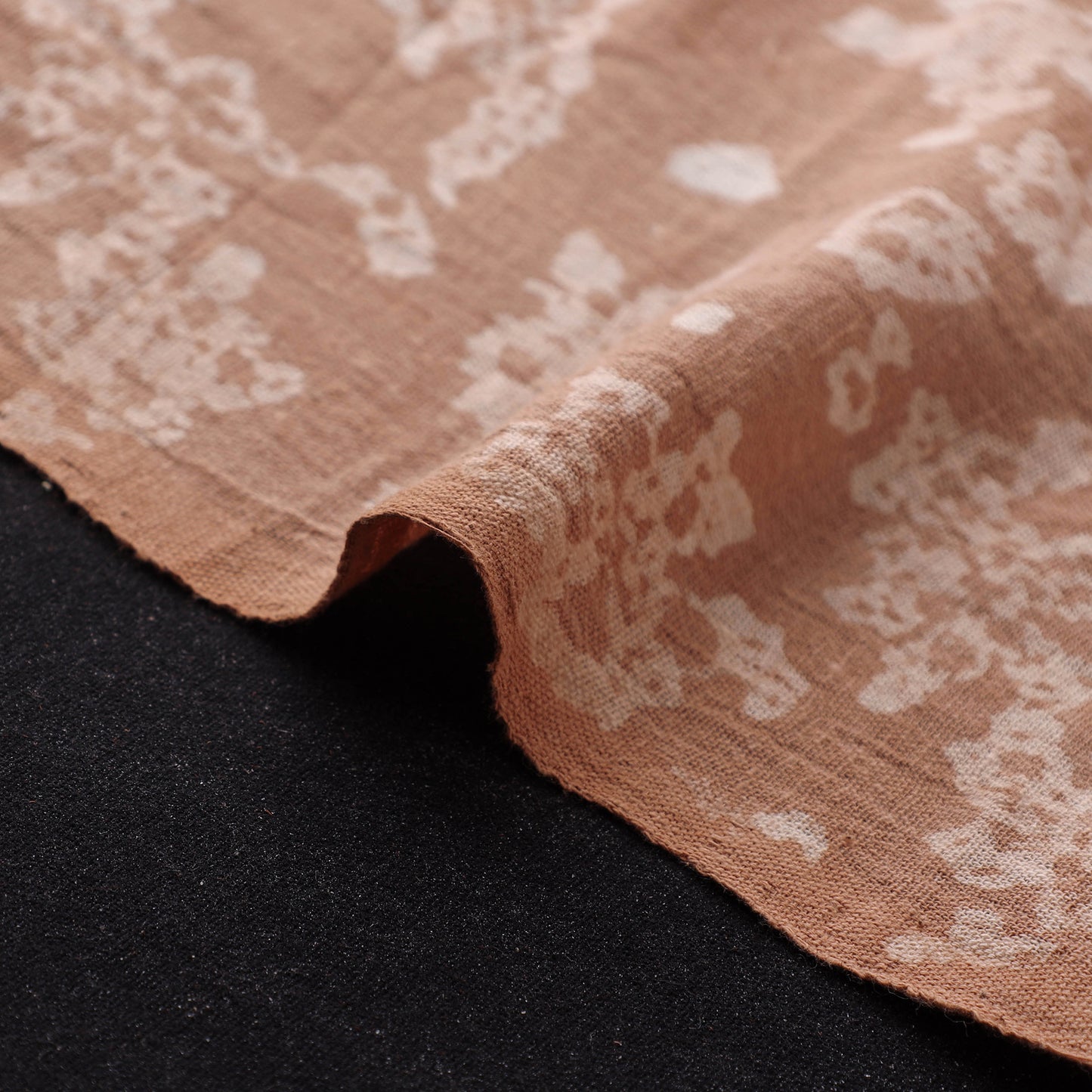 Brown - Authentic Kutch Hand Block Batik Print Pure Handwoven Natural Dyed Kala Cotton Fabric 21