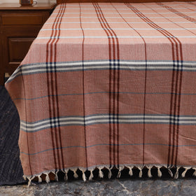 Brown - double handloom cotton bed sheet (108 x 90 in) 19