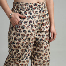 Buy Block Printed Cotton Pedana Kalamkari Palazzo