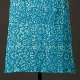 Blue Hand Batik Printed Cotton Apron with Pocket 