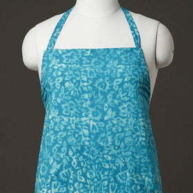 Blue Hand Batik Printed Cotton Apron with Pocket 