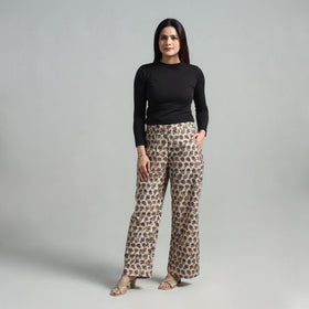 Buy Block Printed Cotton Pedana Kalamkari Palazzo