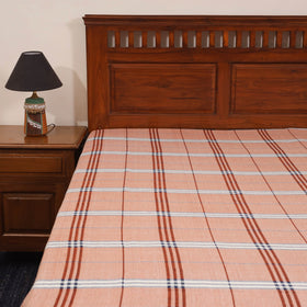 Brown - double handloom cotton bed sheet (108 x 90 in) 19