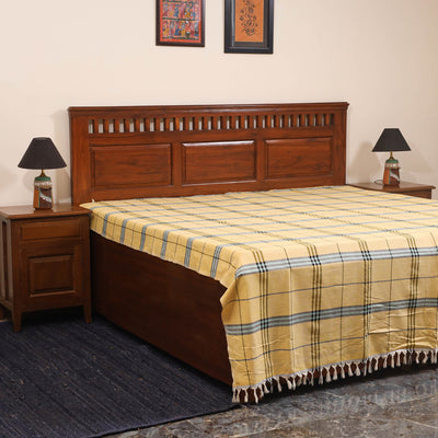Yellow - double handloom cotton bed sheet (108 x 90 in) 20