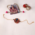 Flower - Handpainted Tholu Bommalata Leather Rakhi (Assorted) 31