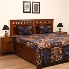 Hand Block Batik Print Cotton Double Bedsheet Set (108 x 90 in) 05